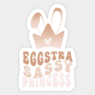 Egg-stra Sassy Caffeine Grediant Bunny Ears Princess Crown Sticker